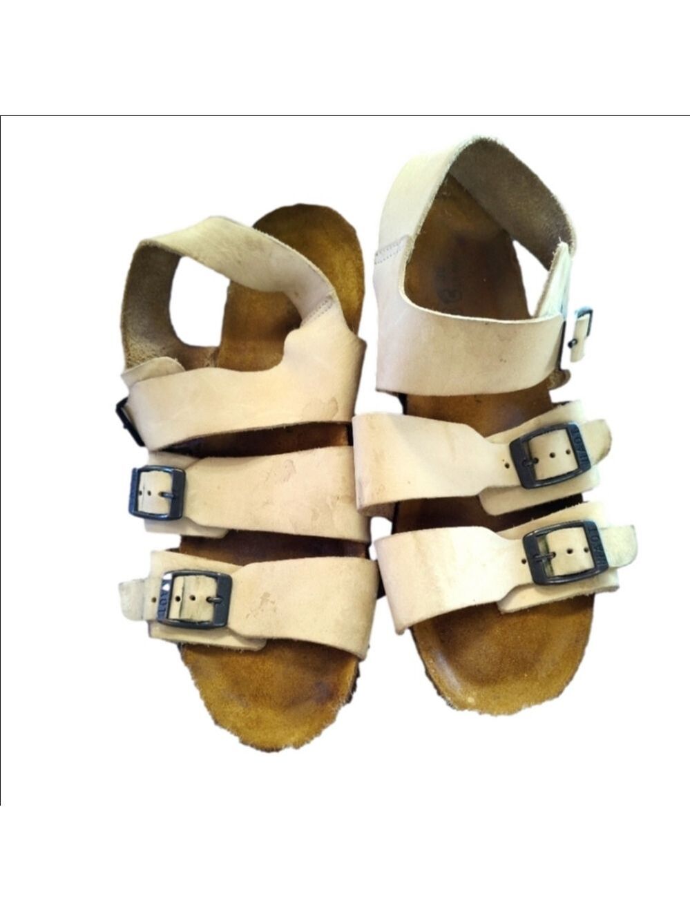 Naot Utopia Lamego Cream Brown Buckled Sandals Size 39/9